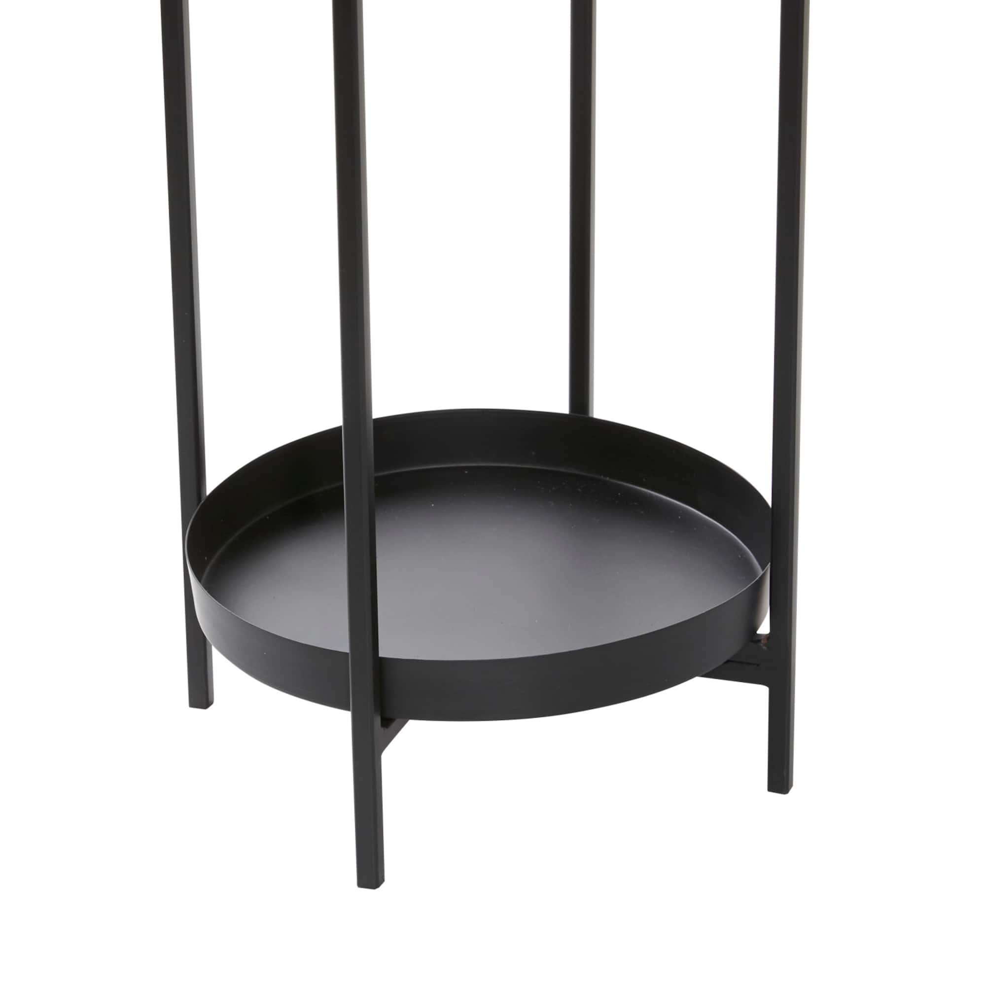 Black Metal Modern Stand Planter Set